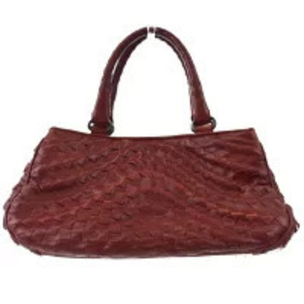 Bottega Veneta Intrecciato Handbag Bordeaux Purple Red leather